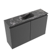 MONDIAZ TURE-DLUX 80cm toiletmeubel Dark Grey. EDEN wastafel Lava positie midden. Zonder kraangat. SW1103746