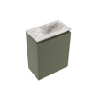 MONDIAZ TURE-DLUX 40cm toiletmeubel Army. EDEN wastafel Glace positie rechts. Zonder kraangat. SW1103183