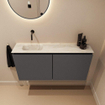 MONDIAZ TURE-DLUX 100cm toiletmeubel Dark Grey. EDEN wastafel Ostra positie links. Zonder kraangat. SW1104801