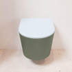 MONDIAZ LAVIE wandclosetpack - 36x53cm - diepspoel - rimless - Army (groen) - softclose - quick-release - toiletzitting - clay (blauw) SW1208583