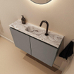 MONDIAZ TURE-DLUX 80cm toiletmeubel Smoke. EDEN wastafel Glace positie midden. Met 1 kraangat. SW1103538