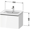 Duravit D-Neo wastafelonderkast 63.4x44x45.2cm 1 lade met softclose Betongrijs Mat SW640732