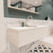 MONDIAZ LUSH Badkamermeubelset - 120cm - 1 lade - wastafel BARCO - wasbak midden - 1 kraangat - underlayment SW409729