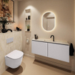 MONDIAZ TURE-DLUX 120cm toiletmeubel Cale. EDEN wastafel Ostra positie midden. Met 1 kraangat. SW1104768