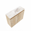 MONDIAZ TURE-DLUX 60cm toiletmeubel Washed Oak. EDEN wastafel Frappe positie rechts. Met 1 kraangat. SW1103083
