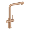 GROHE Blue Home Keukenkraan - L-Uitloop - 1-gats - filterfunctie - plat licht en bruisend water - warm sunset geborsteld SW354732