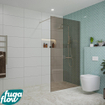 FugaFlow Eccelente Vetro inloopdouche badkamer - 110x200cm - rookglas - wandarm - geborsteld RVS SW1124530