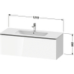 Duravit D-Neo wastafelonderkast 121x44x46.2cm 1 lade Betongrijs Mat SW640964