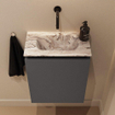MONDIAZ TURE-DLUX 40cm toiletmeubel Dark Grey. EDEN wastafel Glace positie midden. Zonder kraangat. SW1103200