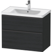 Duravit D-Neo wastafelonderkast 78.4x62.5x45.2cm 2 lades Eiken (zwart) Mat SW640727