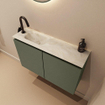 MONDIAZ TURE-DLUX 80cm toiletmeubel Army. EDEN wastafel Ostra positie links. Met 1 kraangat. SW1104719