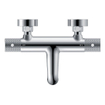 Wiesbaden Ribbd thermostatische badmengkraan hartafstand 15 cm chroom SW736604