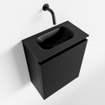 MONDIAZ TURE Fonteinset - 40x23x50cm - 0 kraangaten - 1 deur - urban mat - Wasbak midden - Solid Surface Zwart SW475248