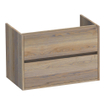 Saniclass Nexxt wastafelonderkast 80x46x55cm 2 softclose greeploze lades met 1 sifonuitsparing Hout Vintage oak SW223361