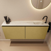 MONDIAZ TURE-DLUX 120cm toiletmeubel Oro. EDEN wastafel Ostra positie rechts. Met 1 kraangat. SW1104992