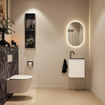 MONDIAZ TURE-DLUX 40cm toiletmeubel Talc. EDEN wastafel Lava positie rechts. Met 1 kraangat. SW1103636