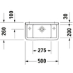 Duravit Philippe Starck 3 Fontein 50x26cm met kraangat rechts wit SW350688