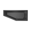Xenz Lagoon compact ligbad - 160x75cm - met overloop - zonder afvoer - Hoekopstelling rechts - Acryl Ebony mat SW102967