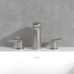 Villeroy & Boch Antao Driegats wastafelkraan - met Push-Open afvoergarnituur - Matt Brushed Nickel (RVS) SW974182