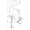 Ideal Standard Ceraplus 2 wastafelkraan met waste m. vaste zelflegende uitloop m. hendel 16cm chroom SW197295