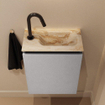 MONDIAZ TURE-DLUX 40cm toiletmeubel Plata. EDEN wastafel Frappe positie rechts. Met 1 kraangat. SW1102970