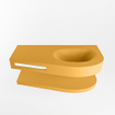 MONDIAZ RIVA Badkamermeubelset - 100x50x5.8cm - 0 lades - Ocher mat - 0 kraangaten - wasbak rechts - solid surface ocher SW703413