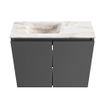 MONDIAZ TURE-DLUX 60cm toiletmeubel Dark Grey. EDEN wastafel Frappe positie links. Met 1 kraangat. SW1102728