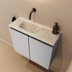 MONDIAZ TURE-DLUX 60cm toiletmeubel Plata. EDEN wastafel Ostra positie links. Zonder kraangat. SW1104978