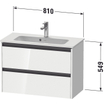 Duravit Ketho 2 wastafelonderbouwkast met 2 laden 81x39x54.9cm met grepen antraciet betongrijs mat SW772193