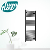FugaFlow Eccelente Acces badkamer radiator 60x120cm recht middenaansluiting 561watt mat zwart SW1123357