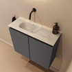 MONDIAZ TURE-DLUX 60cm toiletmeubel Dark Grey. EDEN wastafel Ostra positie links. Zonder kraangat. SW1104857