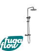 FugaFlow Eccelente Sobrado Badkamer Regendoucheset - thermostatisch - hoofddouche 25cm - ronde handdouche - mat zwart SW1124310