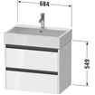 Duravit Ketho 2 wastafelonderbouwkast met 2 laden 68.4x46x54.9cm met grepen antraciet grafiet supermat SW772027