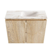 MONDIAZ TURE-DLUX 60cm toiletmeubel Washed Oak. EDEN wastafel Frappe positie rechts. Met 1 kraangat. SW1103083