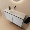 MONDIAZ TURE-DLUX 80cm toiletmeubel Plata. EDEN wastafel Opalo positie midden. Zonder kraangat. SW1104510