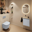 MONDIAZ TURE-DLUX 40cm toiletmeubel Clay. EDEN wastafel Ostra positie midden. Zonder kraangat. SW1104789