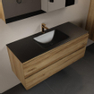 Mondiaz Aivy badmeubelset - 120x45x50cm - 1 kraangat - 1 wasbak urban Solid surface - Midden - 2 lades - Met spiegelkast - Melamine Chai SW892147