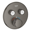 Grohe SmartControl Inbouwthermostaat - 3 knoppen - rond - geborsteld hard graphite SW225087