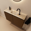 MONDIAZ TURE-DLUX 80cm toiletmeubel Rust. EDEN wastafel Frappe positie midden. Met 1 kraangat. SW1102968