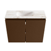 MONDIAZ TURE-DLUX 60cm toiletmeubel Rust. EDEN wastafel Frappe positie midden. Met 1 kraangat. SW1102978