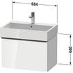 Duravit D-Neo wastafelonderkast 68.4x44x44.2cm 1 lade Betongrijs Mat SW641221