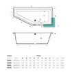 Xenz Society Compact ligbad 170x75x44cm rechts met poten zonder afvoer Acryl Antraciet Mat SW102932