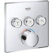 GROHE Smartcontrol Regendoucheset Inbouw - hoofddouche vierkant 31 cm - 2 functies - handddouche staaf 1 stand - chroom SW108048