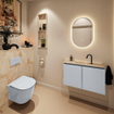 MONDIAZ TURE-DLUX 80cm toiletmeubel Clay. EDEN wastafel Frappe positie midden. Met 1 kraangat. SW1102686