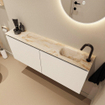 MONDIAZ TURE-DLUX 120cm toiletmeubel Talc. EDEN wastafel Frappe positie rechts. Met 1 kraangat. SW1102607