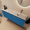 MONDIAZ TURE-DLUX 120cm toiletmeubel Jeans. EDEN wastafel Glace positie rechts. Zonder kraangat. SW1103334