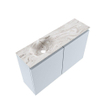 MONDIAZ TURE-DLUX 80cm toiletmeubel Clay. EDEN wastafel Glace positie links. Zonder kraangat. SW1103238
