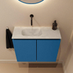 MONDIAZ TURE-DLUX 60cm toiletmeubel Jeans. EDEN wastafel Opalo positie links. Zonder kraangat. SW1104367
