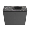 MONDIAZ TURE-DLUX 60cm toiletmeubel Dark Grey. EDEN wastafel Lava positie rechts. Zonder kraangat. SW1103731