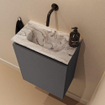 MONDIAZ TURE-DLUX 40cm toiletmeubel Dark Grey. EDEN wastafel Glace positie midden. Zonder kraangat. SW1103200